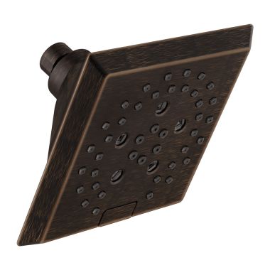 Click here to see Delta 52664-RB Delta H2Okinetic 5-Setting Angular Modern Raincan Shower Head, 1.75 GPM, Venetian Bronze - 52664-RB