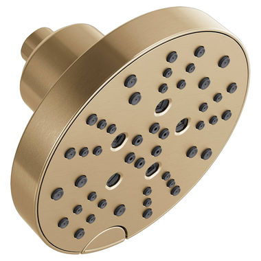 Click here to see Delta 52668-CZ Delta H2Okinetic Touch-Clean Raincan Showerhead, 5-Setting, 1.75 GPM, WaterSense, Champagne Bronze - 52668-CZ