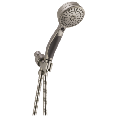 Click here to see Delta 54424-SS18-PK Delta 3in 9-Setting ActivTouch Hand Shower with Stretchable Metal Hose and Adjustable Shower Mount, 1.75 GPM, Touch-Clean, Stainless - 54424-SS18-PK