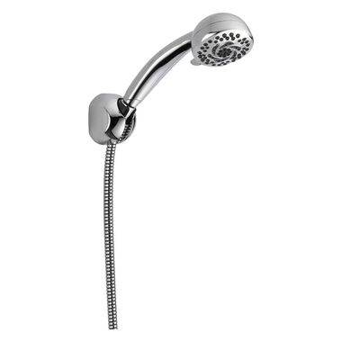 Click here to see Delta 55436-PK Delta Premium Five-Setting Touch-Clean Hand Shower with Shower Mount and 60in to 82in Stretchable Metal Hose, 1.75 GPM, Chrome - 55436-PK