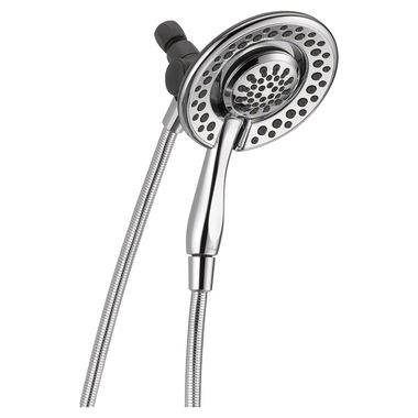 Click here to see Delta 58465-PK Delta In2ition 1.75 GPM 4-Setting Two-in-One Handheld Shower, WaterSense Certified, Wall-Mount, Touch-Clean Nozzles, Chrome - 58465-PK
