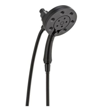 Click here to see Delta 58472-BL Delta In2ition 4-Setting 2.5 GPM Two-In-One Shower with H2Okinetic Technology, MagnaTite Docking, Push Button Selection, Matte Black - 58472-BL