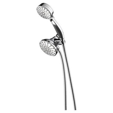 Click here to see Delta 58968-PK Delta ActivTouch 9-Spray Setting Hand Shower/Shower Head Combo with Stretchable Metal Hose, 1.75 GPM, Touch-Clean, WaterSense, Chrome - 58968-PK