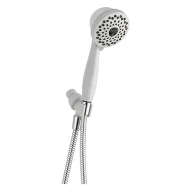 Click here to see Delta 59346-WH-PK Delta Premium 1.75 GPM 7-Setting Wall-Mount Handheld Shower with Touch-Clean Nozzles, WaterSense, White - 59346-WH-PK