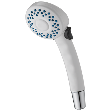 Click here to see Delta 59462-WHB18-PK Delta  Touch-Clean 2in Two-Setting Round WaterSense Hand Shower with Dual Check Valves, ADA, 1.75 GPM, White - 59462-WHB18-PK
