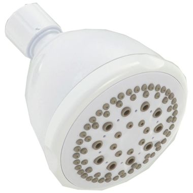Click here to see Delta 75564WH Delta Universal Showering 5-Setting Shower Head with Touch-Clean Nozzles, Round, 2.0 GPM, White - 75564WH