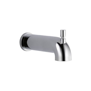 Click here to see Delta RP93273 Delta Modern Push Diverter Tub Spout, Chrome Finish, Wall-Mount Single-Hole Installation, 6-1/2in Spout Reach, Solid Brass Construction - RP93273