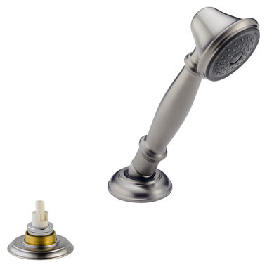 Click here to see Delta RP33791SSLHP Delta Victorian Roman Tub Hand Shower with Transfer Valve, Less Handle, 1.75 GPM, Stainless - RP33791SSLHP