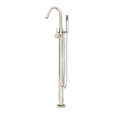 Click here to see Pfister LG6-1MFD Pfister Modern Single-Handle Freestanding Tub Filler Trim with 1.8 GPM 3-Function Hand Shower, Lever Handle, Metal, Polished Nickel - LG6-1MFD