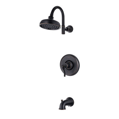 Click here to see Pfister LG89-8YPY Pfister Ashfield Single Lever Handle Tuscan Bronze Tub and Shower Trim with valve, Single-Function, 1.8 GPM, SecurePfit - LG89-8YPY