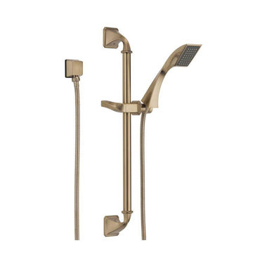 Click here to see Brizo 85730-GL Brizo Virage Brilliance Luxe Gold Single-Function Slide Bar Hand Shower with 24in Slide Bar, Stretchable Hose, 1.75 GPM -  85730-GL