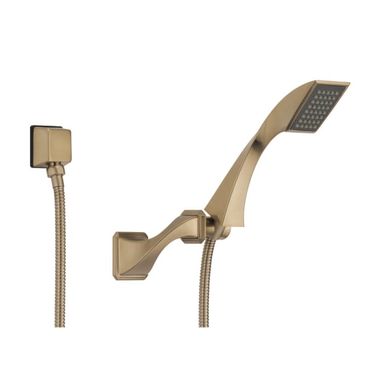 Click here to see Brizo 85830-GL Brizo Virage Single-Function Wall-Mount Hand Shower with Bracket and Elbow, Touch-Clean Nubs, 1.75 GPM, Brilliance Luxe Gold - 85830-GL