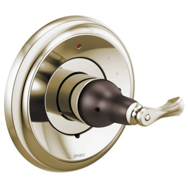 Click here to see Brizo T60P085-PNCO Brizo Charlotte Pressure Balance Single-Handle Valve Trim, Lever Handle, Cocoa Bronze/Polished Nickel - T60P085-PNCO