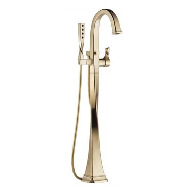Click here to see Brizo T70130-GL Brizo Virage Single-Handle Freestanding Tub Filler with H2Okinetic Hand Shower, 1.75 GPM, Lever Handle, ADA, Brilliance Luxe Gold - T70130-GL