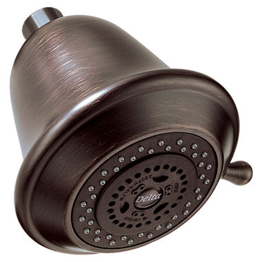 Click here to see Delta RP43381RB Delta Universal Showering Premium 3-Setting Shower Head with Touch-Clean Holes, WaterSense, 1.75 GPM, Venetian Bronze - RP43381RB