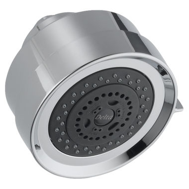 Click here to see Delta RP48590 Delta Premium 3-Setting Shower Head with Touch-Clean Nozzles, Round, 2.5 GPM, Chrome - RP48590