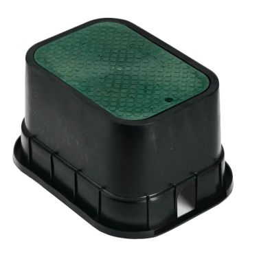 Click here to see Rainbird PVBSTD Rain Bird PVB Pro Standard Valve Box with Drop-in Green Lid, Black Body - PVBSTD (A12500)