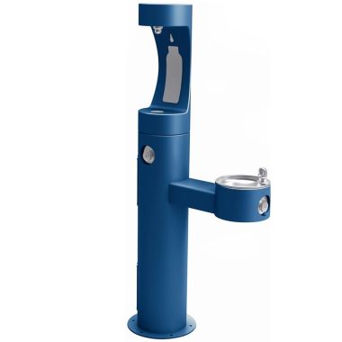 Click here to see Elkay LK4420BF1UBLU Elkay LK4420BF1UBLU Tubular Non-Refrigerated Bi-Level Pedestal Bottle Filling Station, Blue