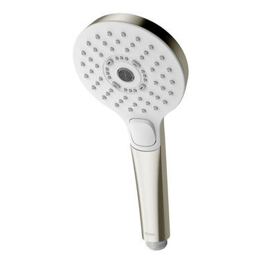 Click here to see Toto TBW01011U4#BN TOTO 4in Round Multi-Spray Hand Shower with Rubber Nozzles, Comfort Wave, Active Wave, Warm Spa, 1.75 GPM, Brushed Nickel - TBW01011U4#BN