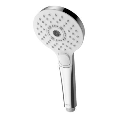 Click here to see Toto TBW01011U4#CP TOTO 4in Round Multi-Spray Hand Shower with Rubber Nozzles, Comfort Wave, Active Wave, Warm Spa, 1.75 GPM, Polished Chrome - TBW01011U4#CP