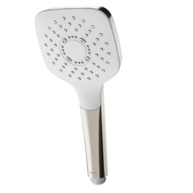 Click here to see Toto TBW02010U4#PN TOTO 4in Square Single-Spray Hand Shower with Rubber Nozzles, Comfort Wave Technology, 1.75 GPM, Polished Nickel - TBW02010U4#PN
