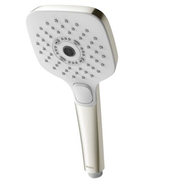 Click here to see Toto TBW02015U4#BN TOTO 4in Square Multi-Spray Hand Shower with Rubber Nozzles, Comfort Wave, Active Wave, Warm Spa, 1.75 GPM, Brushed Nickel - TBW02015U4#BN