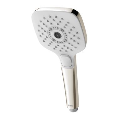Click here to see Toto TBW02015U4#PN TOTO 4in Square Multi-Spray Hand Shower with Rubber Nozzles, Comfort Wave, Active Wave, Warm Spa, 1.75 GPM, Polished Nickel - TBW02015U4#PN