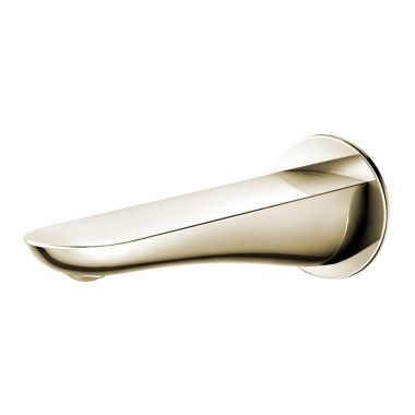 Click here to see Toto TBG01001U#PN Toto Modern R 7-13/16-inch Wall Mounted Polished Nickel Non-Diverter Tub Spout, 1/2-inch Connection Size, NPT, Solid Brass - TBG01001U#PN