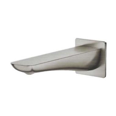 Click here to see Toto TBG02001U#BN Toto Modern S 7-13/16-inch Wall Mounted Brushed Nickel Non-Diverter Tub Spout, 1/2-inch Connection Size, NPT, Solid Brass - TBG02001U#BN