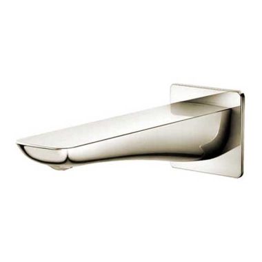 Click here to see Toto TBG02001U#PN Toto Modern S 7-13/16-inch Wall Mounted Polished Nickel Non-Diverter Tub Spout, 1/2-inch Connection Size, NPT, Solid Brass - TBG02001U#PN