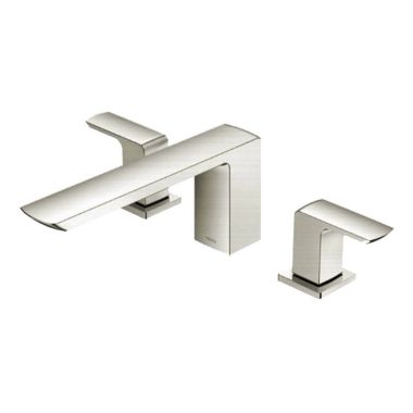 Click here to see Toto TBG02201U#BN TOTO GR Two-Handle Three-Hole Roman Tub Faucet Trim, Angular Spout, Lever Handles, ADA, Brushed Nickel - TBG02201U#BN