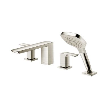 Click here to see Toto TBG02202U#BN TOTO GR Two-Handle Four-Hole Roman Tub Faucet Trim, Angular Spout, Lever Handles, ADA, Less Hand Shower, Brushed Nickel - TBG02202U#BN