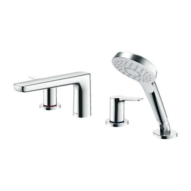 Click here to see Toto TBG03202U#CP TOTO GS Two-Handle Deck-Mount Roman Tub Faucet Trim, 4-Hole, Lever Handles, Less Hand Shower, Polished Chrome - TBG03202U#CP