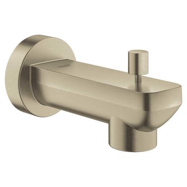 Click here to see Grohe 13382EN1 Grohe Lineare Diverter Tub Spout, Brushed Nickel Finish, 4-7/16in Spout Reach, Wall-Mounted Installation, 5/8in Slip Fit Connection - 13382EN1
