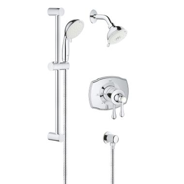 Click here to see Grohe 35053001 Grohe 35053001 Chrome GrohFlex Shower Set with Dual Function Valve