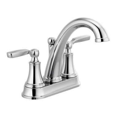 Click here to see Delta 2532LF-MPU Delta Woodhurst Two-Handle Centerset Bathroom Faucet with Metal Pop-Up, Deck Mount, Lever Handles, 1.2 GPM, Chrome - 2532LF-MPU
