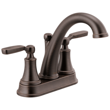 Click here to see Delta 2532LF-RBTP Delta Woodhurst Two-Handle Centerset Bathroom Faucet with 50/50 Pop-Up, Deck Mount, Lever Handles, Tract-Pack, 1.2 GPM, Venetian Bronze - 2532LF-RBTP