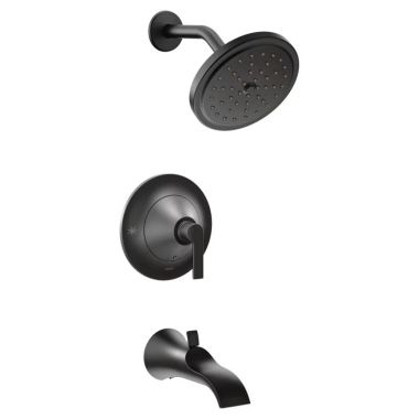 Click here to see Moen TS2203EPBL Moen Doux Posi-Temp Tub/Shower Faucet 1.75 Rainshower, 1-Function, Single Lever Handle, M-PACT, Immersion, Matte Black - TS2203EPBL