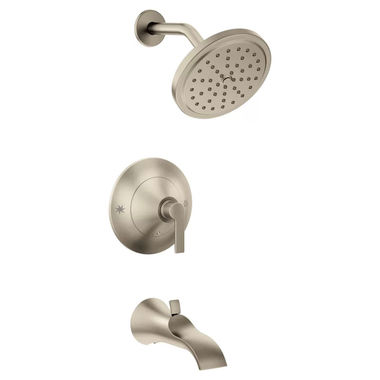 Click here to see Moen TS2203EPBN Moen Doux Posi-Temp Tub/Shower Faucet 1.75 Rainshower, 1-Function, Single Lever Handle, M-PACT, Immersion, Brushed Nickel - TS2203EPBN