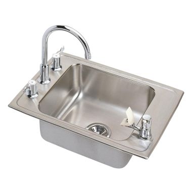 Click here to see Elkay DRKRQ2220C Elkay DRKRQ2220C Lustertone Stainless Steel Single Bowl Sink Package