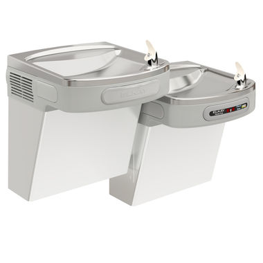 Click here to see Elkay LZOSTL8SC Elkay LZOSTL8SC Versatile Bi-Level Wall-Mounted Hands-Free Water Cooler - 8 GPH, Filtered, 115v, Stainless