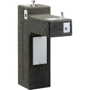 Click here to see Elkay LK4595 Elkay LK4595  Stone Double-Station Barrier-Free Pedestal Fountain