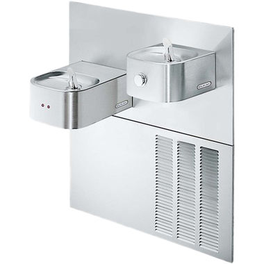 Click here to see Elkay ERO28K Elkay ERO28K Soft Sides Bi-Level Wall-Mounted Hands-Free Fountain - 8 GPH, No Mounting, Stainless