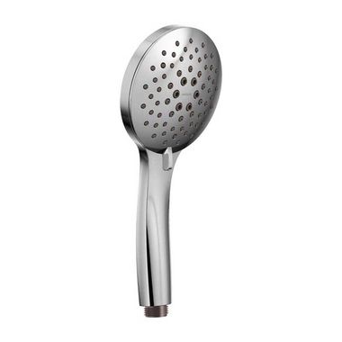 Click here to see Moen 189315 Moen 4in Five-Function Hand Shower with Dual Check Valves, Round, Eco-Performance, 1.75 GPM, WaterSense, Chrome - 189315