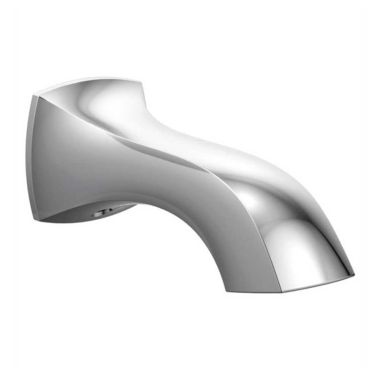 Click here to see Moen 191956 Moen Voss 7-3/4-inch Wall Mounted Chrome Non-Diverter Tub Spout with 1/2-inch Connection Size, Slip Fit - 191956