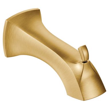 Click here to see Moen 161955BG Moen Voss 7-3/4-inch Wall Mounted Brushed Gold Diverter Tub Spout, 1/2-inch Connection Size, Slip Fit - 161955BG
