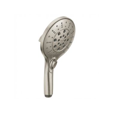 Click here to see Moen 187054BN Moen Attract 5-1/2in Six-Function Push-Button Handheld Shower for 3662EP Wall-Mount Handshower, Round, Magnetix, Eco-Performance, 1.75 GPM, Brushed Nickel - 187054BN