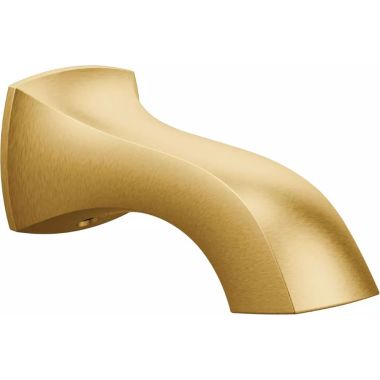 Click here to see Moen 191956BG Moen Voss 7-3/4-inch Wall Mounted Brushed Gold Non-Diverter Tub Spout with 1/2-inch Connection Size, Slip Fit - 191956BG