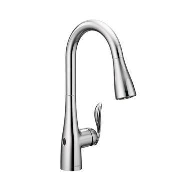 Click here to see Moen 7594EWC Moen Arbor MotionSense Wave Single Handle High Arc Pull-Down Kitchen Faucet, Chrome - 7594EWC