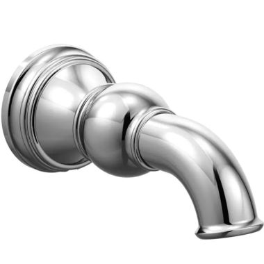 Click here to see Moen S12105 Moen Weymouth Wall Mounted Chrome Non-Diverter Tub Spout, 1/2-inch Connection Size, Slip Fit - S12105